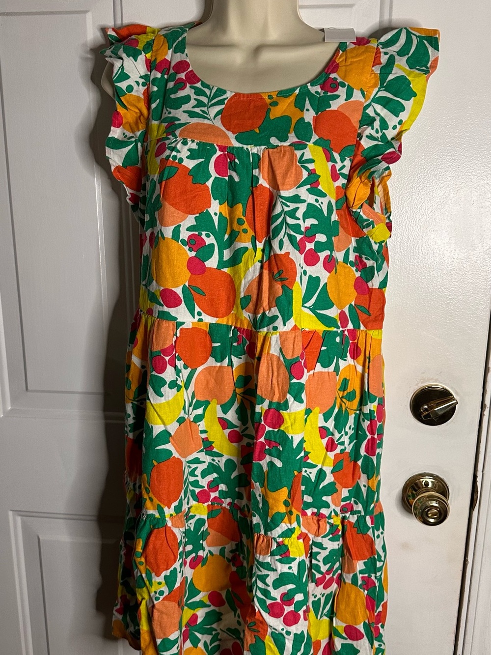 J.Crew Sleeveless Fruit-Print Sundress in Green, Yellow & Pink - Picture 6 of 8